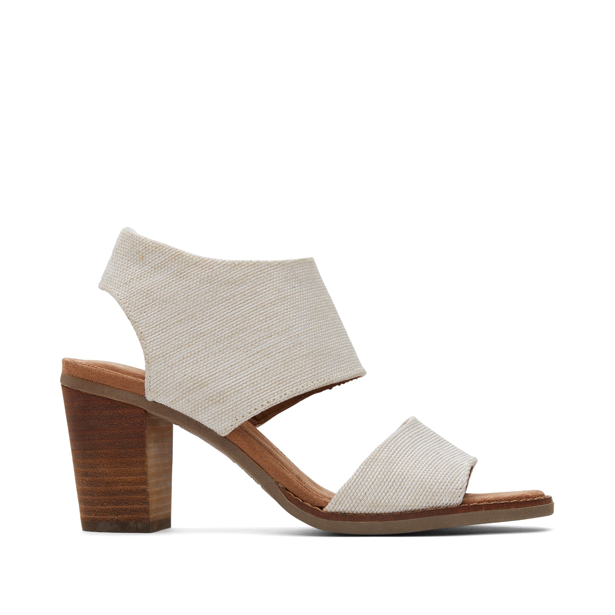 Majorca Cutout Natural Heeled Sandal Side View