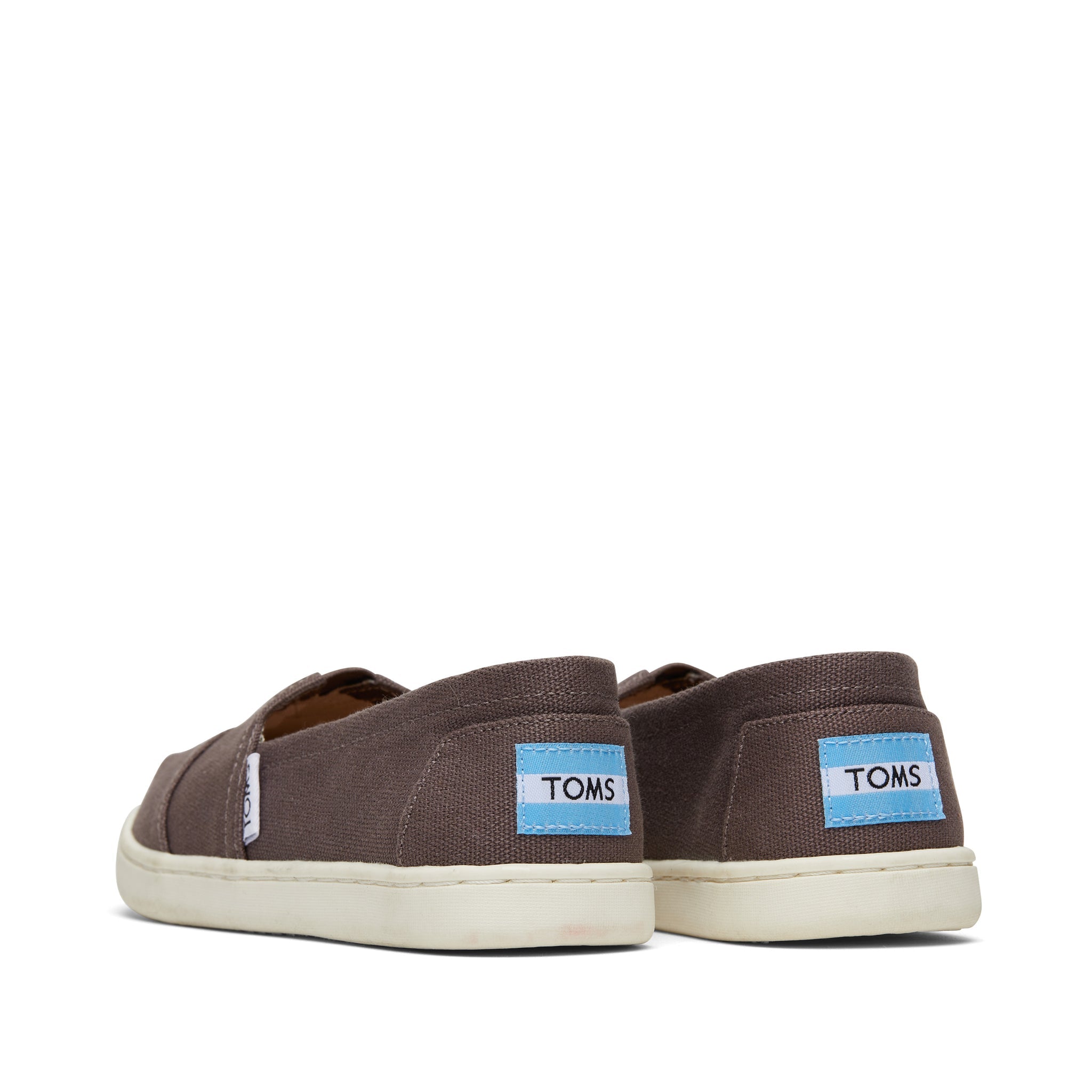 Youth Alpargata Grey Canvas Kids Shoe Back View