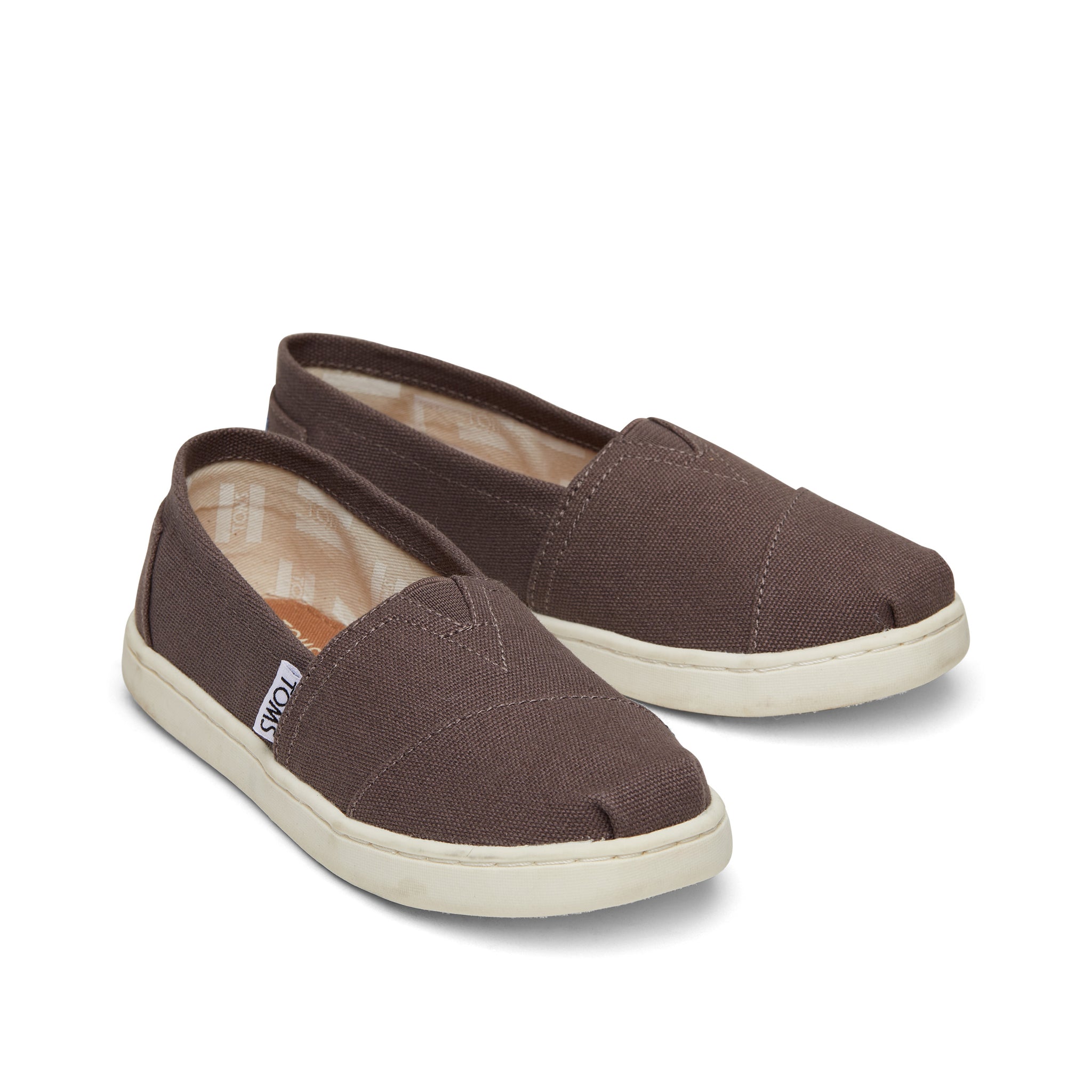 Youth Alpargata Grey Canvas Kids Shoe Front View