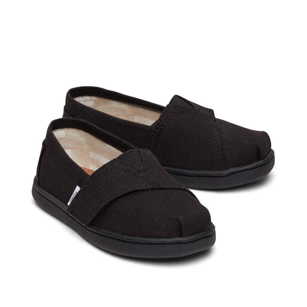 Alpargata Black Canvas Toddler Shoe Front View