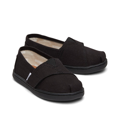 Alpargata Black Canvas Toddler Shoe Front View
