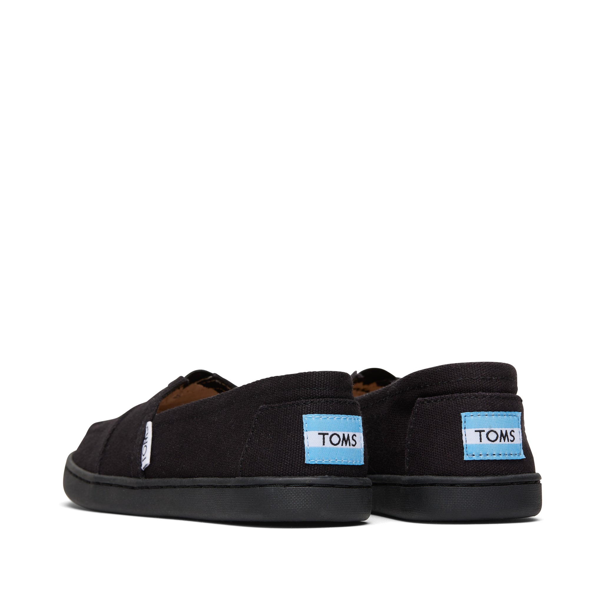 Youth Alpargata Black Canvas Kids Shoe Back View