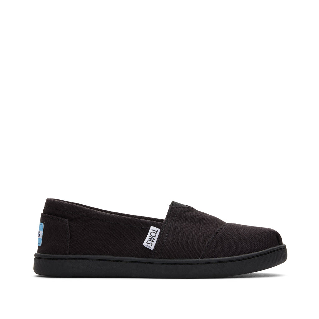 Youth Alpargata Black Canvas Kids Shoe Side View