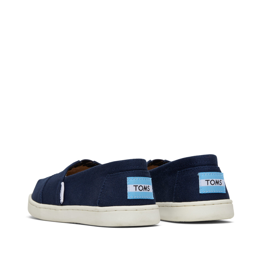 Youth Alpargata Navy Canvas Kids Shoe Back View