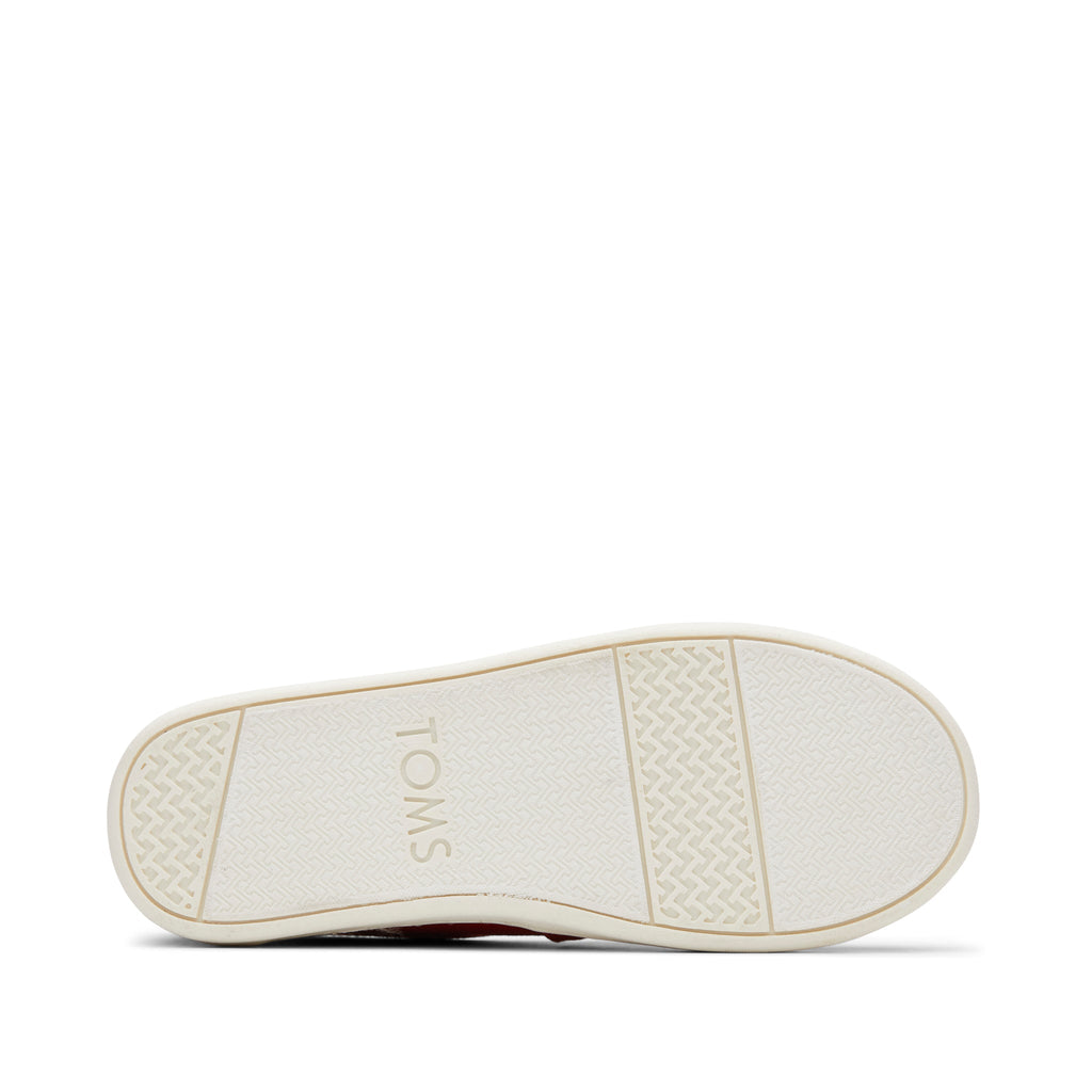 Youth Alpargata Red Canvas Kids Shoe Bottom Sole View