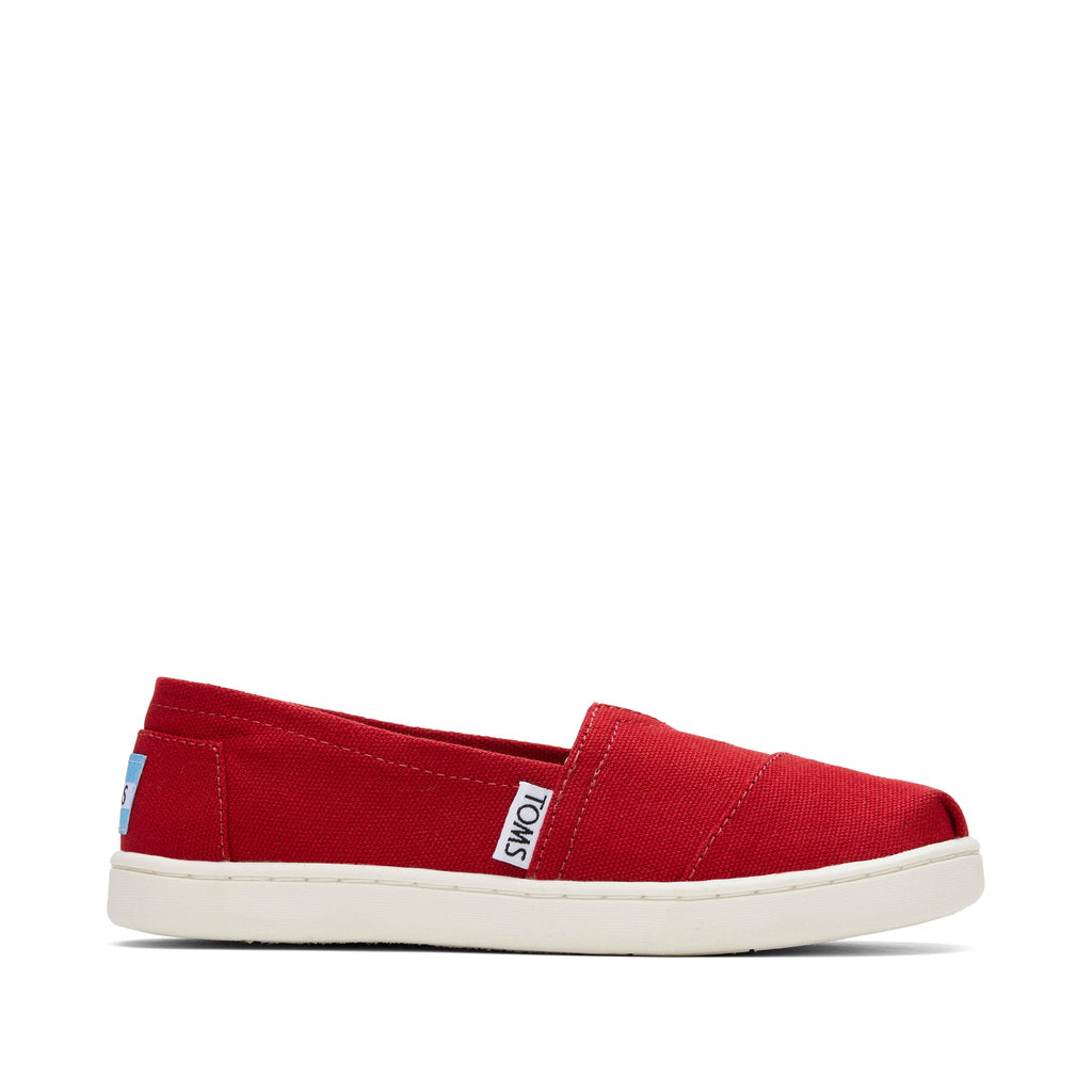 Youth Alpargata Red Canvas Kids Shoe Side View