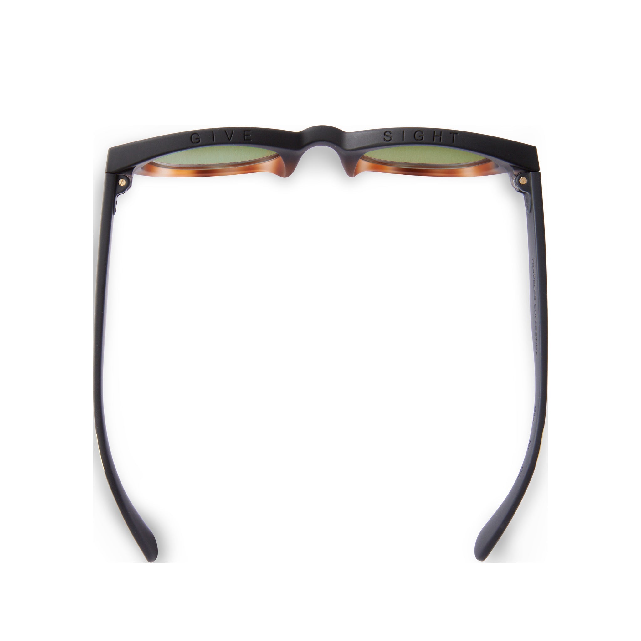 Florentin Black Tortoise Fade Polarized Traveler Sunglasses Top View