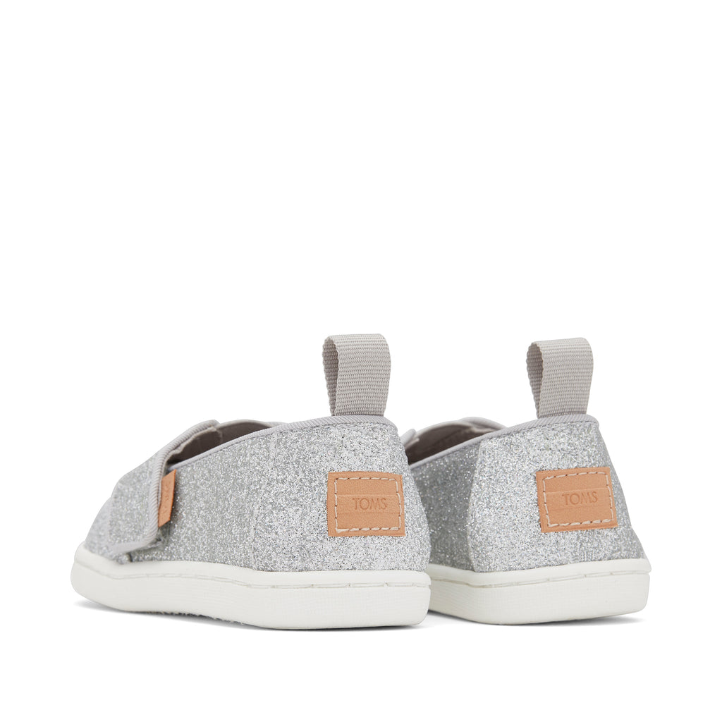 Alpargata Silver Glitter Toddler Shoe Back View
