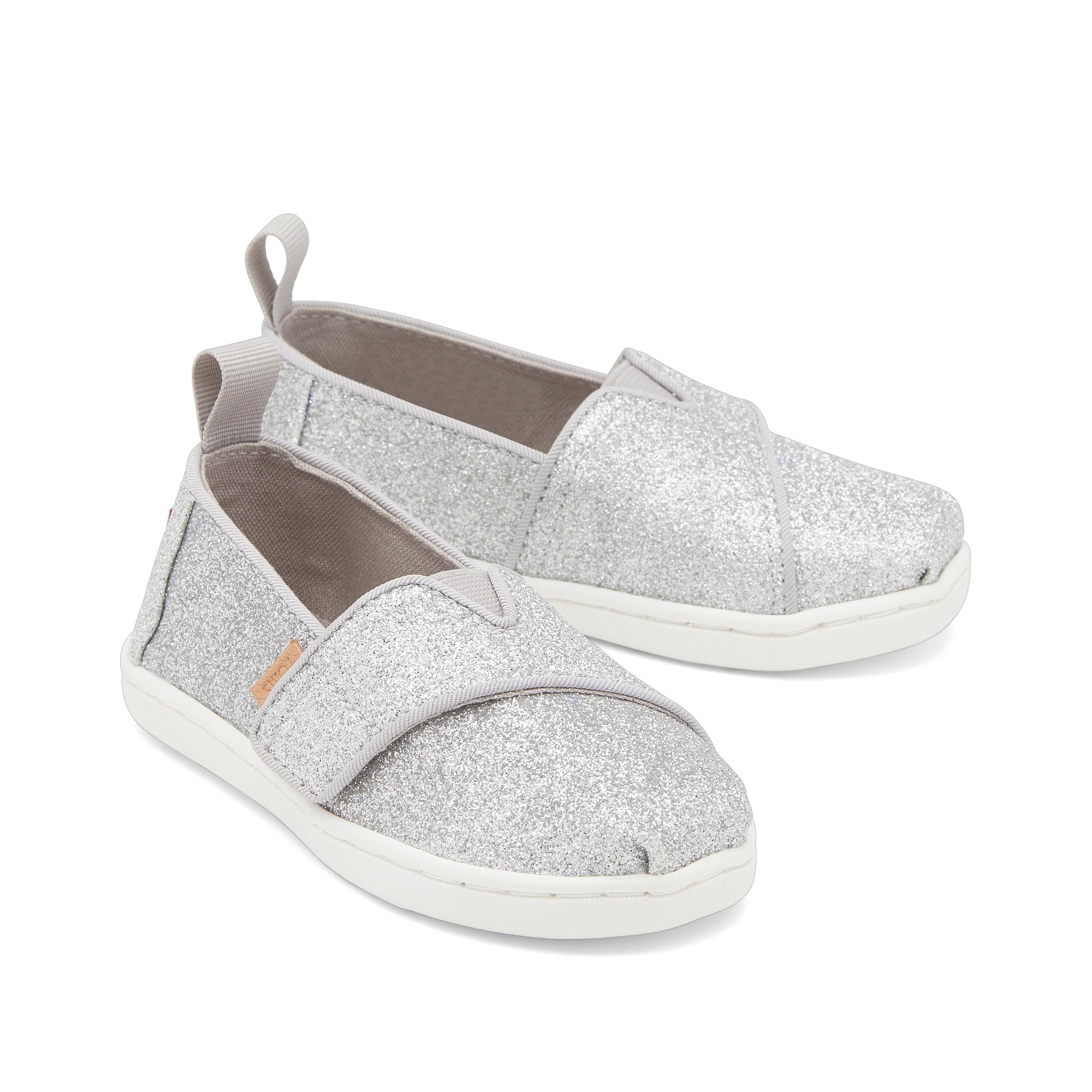 Alpargata Silver Glitter Toddler Shoe Front View