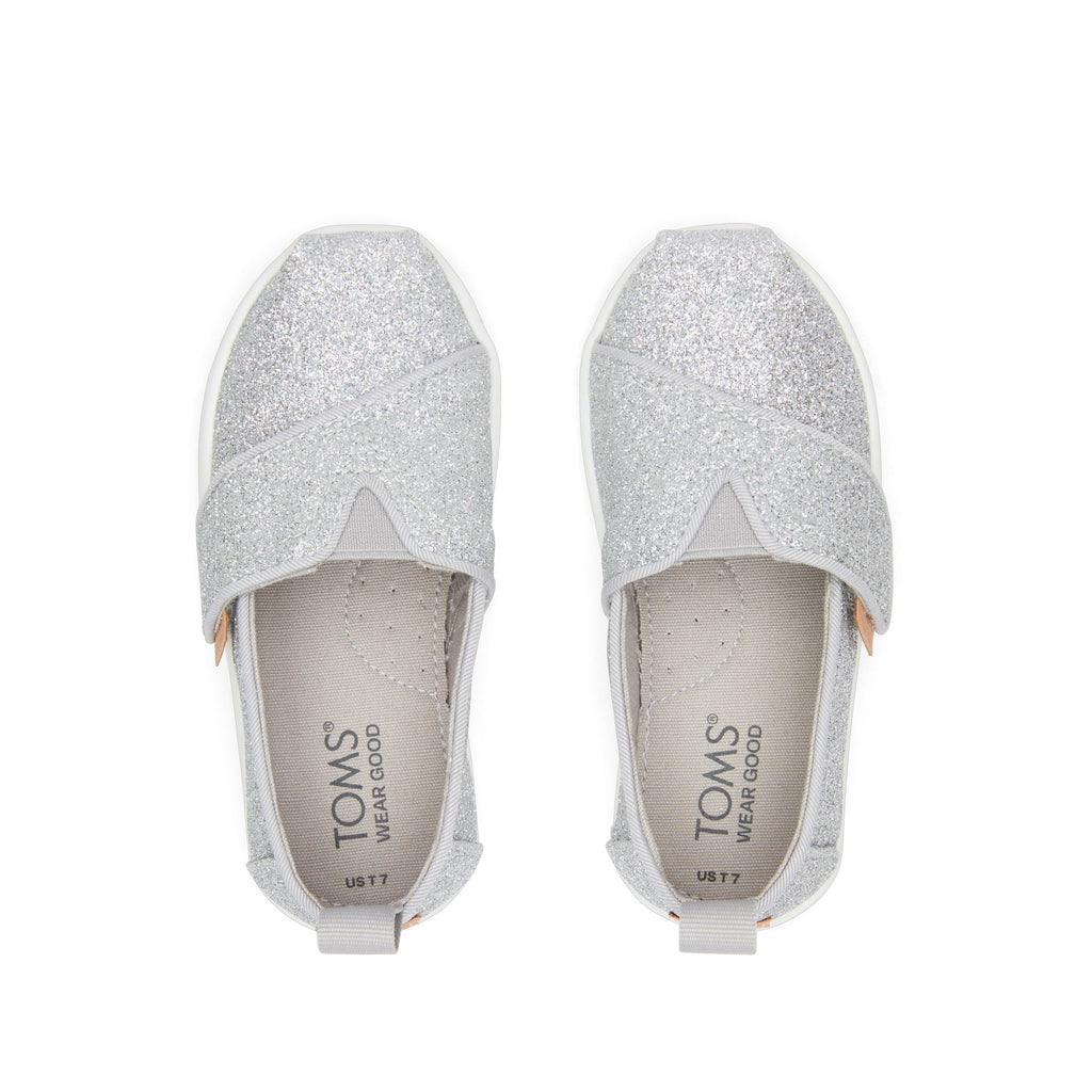 Alpargata Silver Glitter Toddler Shoe Top View
