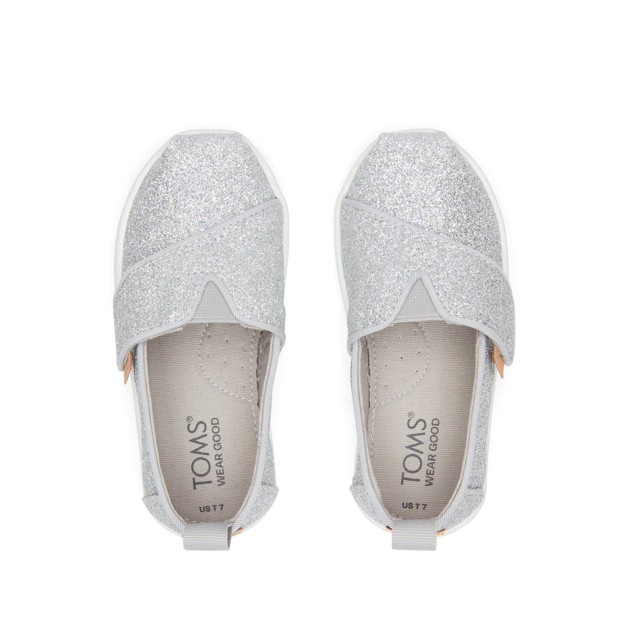 Alpargata Silver Glitter Toddler Shoe Top View