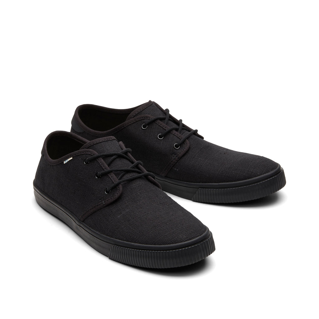 Carlo All Black Heritage Canvas Lace-Up Sneaker Front View