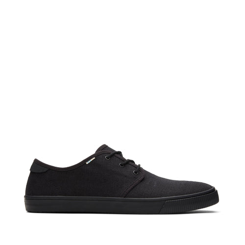 Carlo All Black Heritage Canvas Lace-Up Sneaker Side View