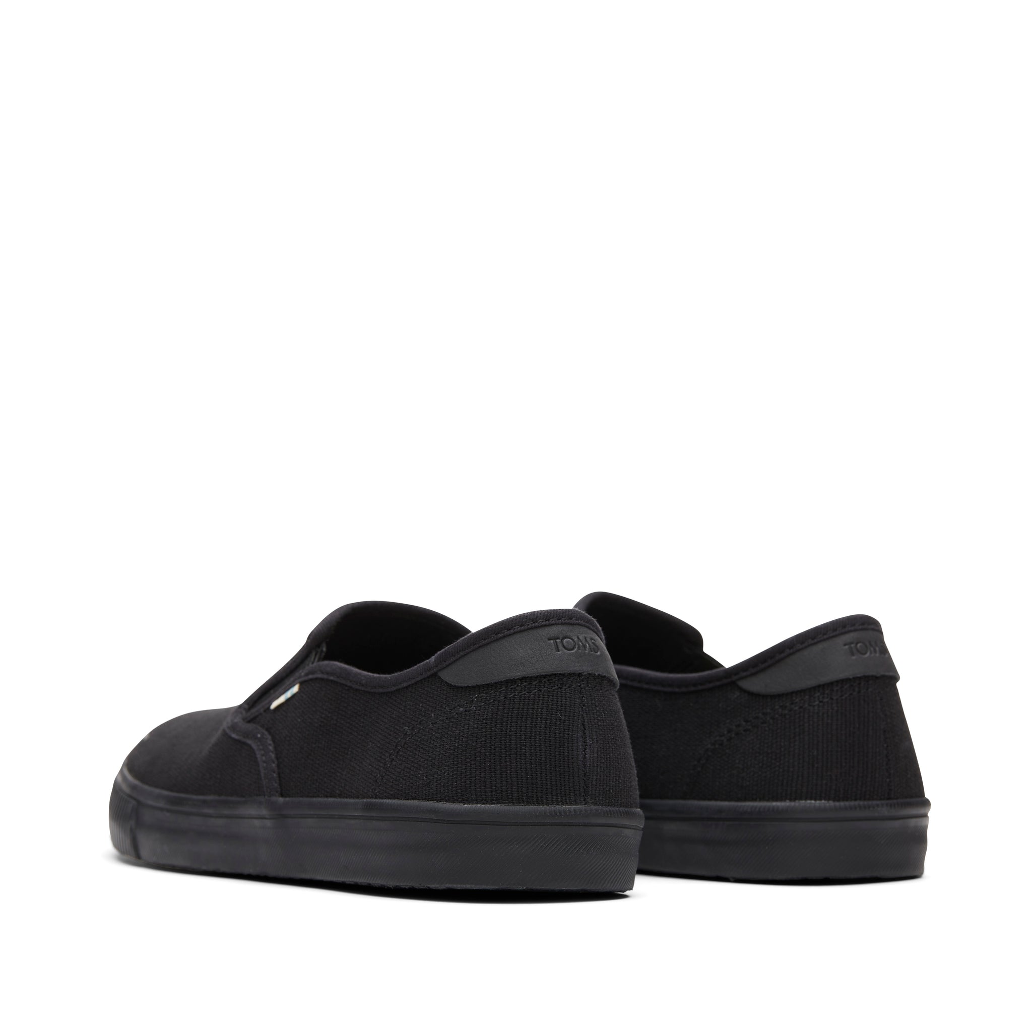 Baja All Black Heritage Canvas Slip On Sneaker Back View