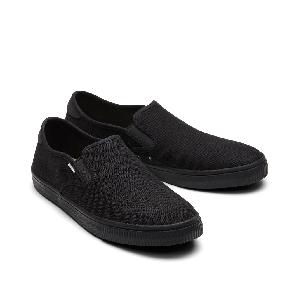 Baja All Black Heritage Canvas Slip On Sneaker Front View