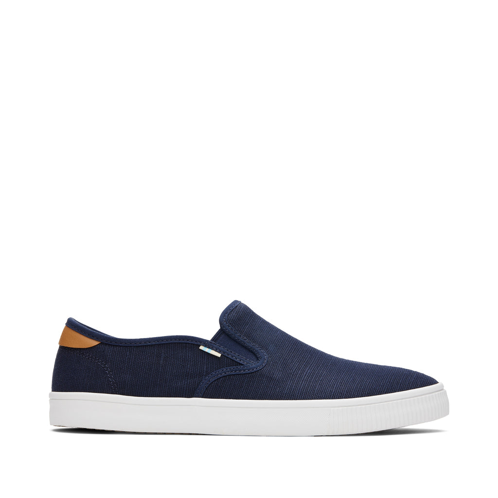 Baja Navy Heritage Canvas Slip On Sneaker Side View