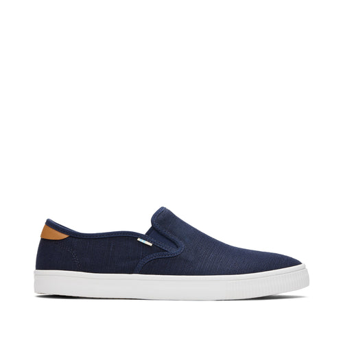 Baja Navy Heritage Canvas Slip On Sneaker Side View
