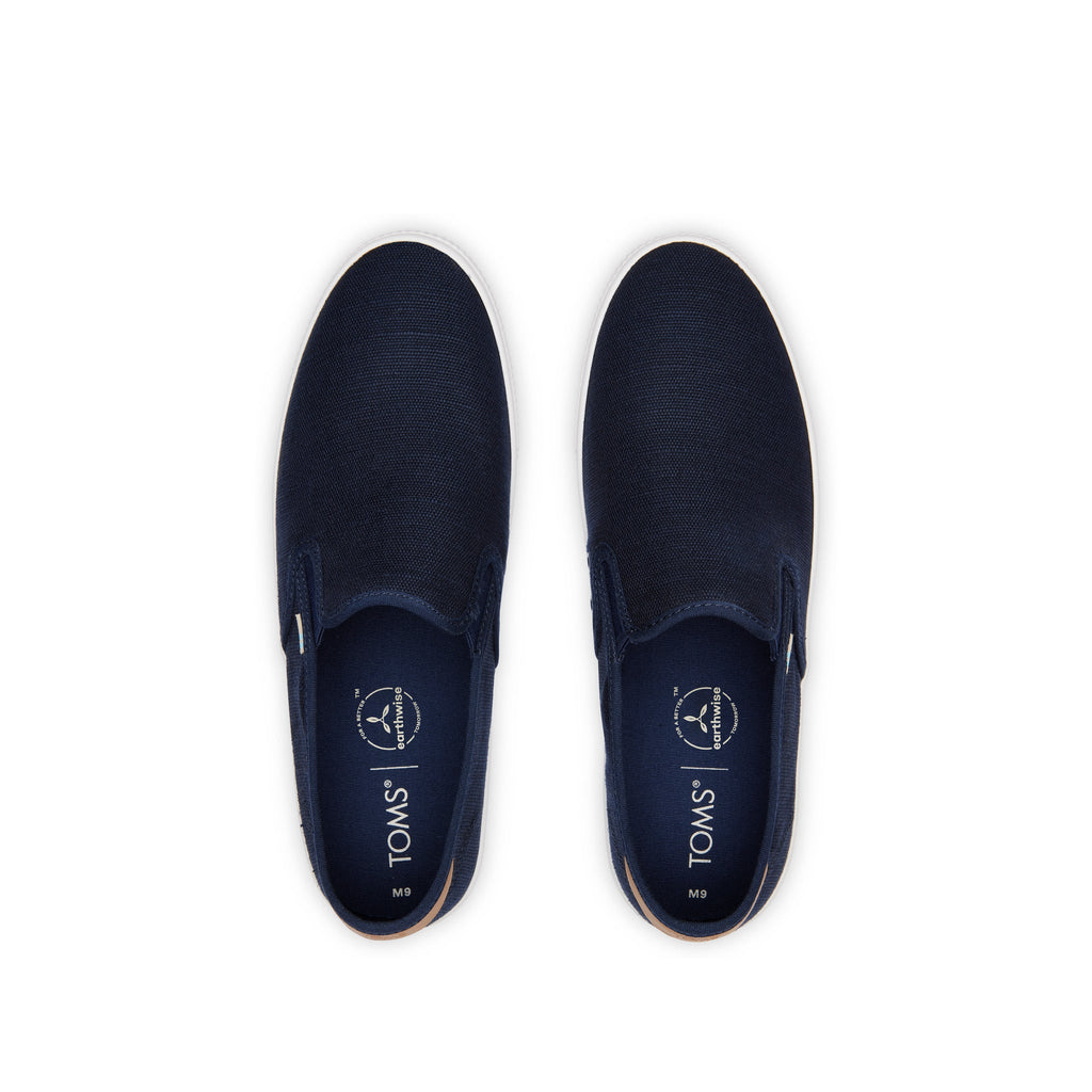 Baja Navy Heritage Canvas Slip On Sneaker Top View