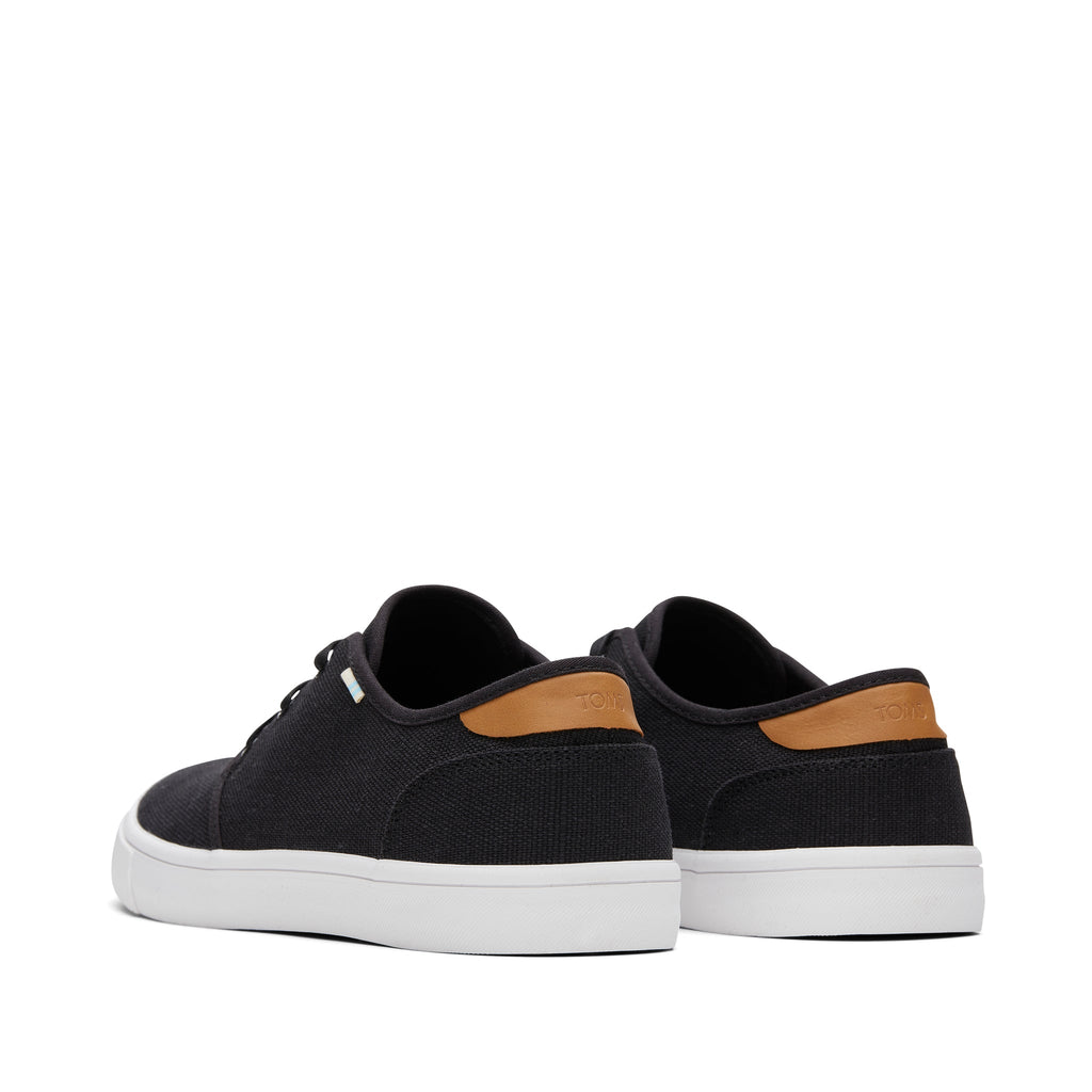 Carlo Black Heritage Canvas Lace-Up Sneaker Back View