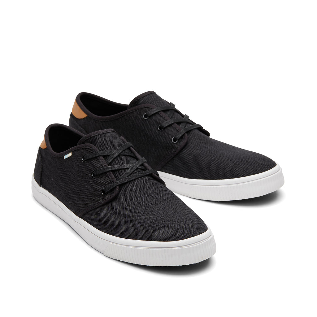 Carlo Black Heritage Canvas Lace-Up Sneaker Front View
