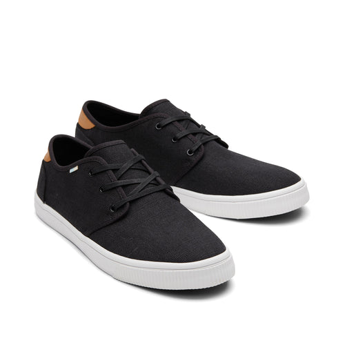Carlo Black Heritage Canvas Lace-Up Sneaker Front View