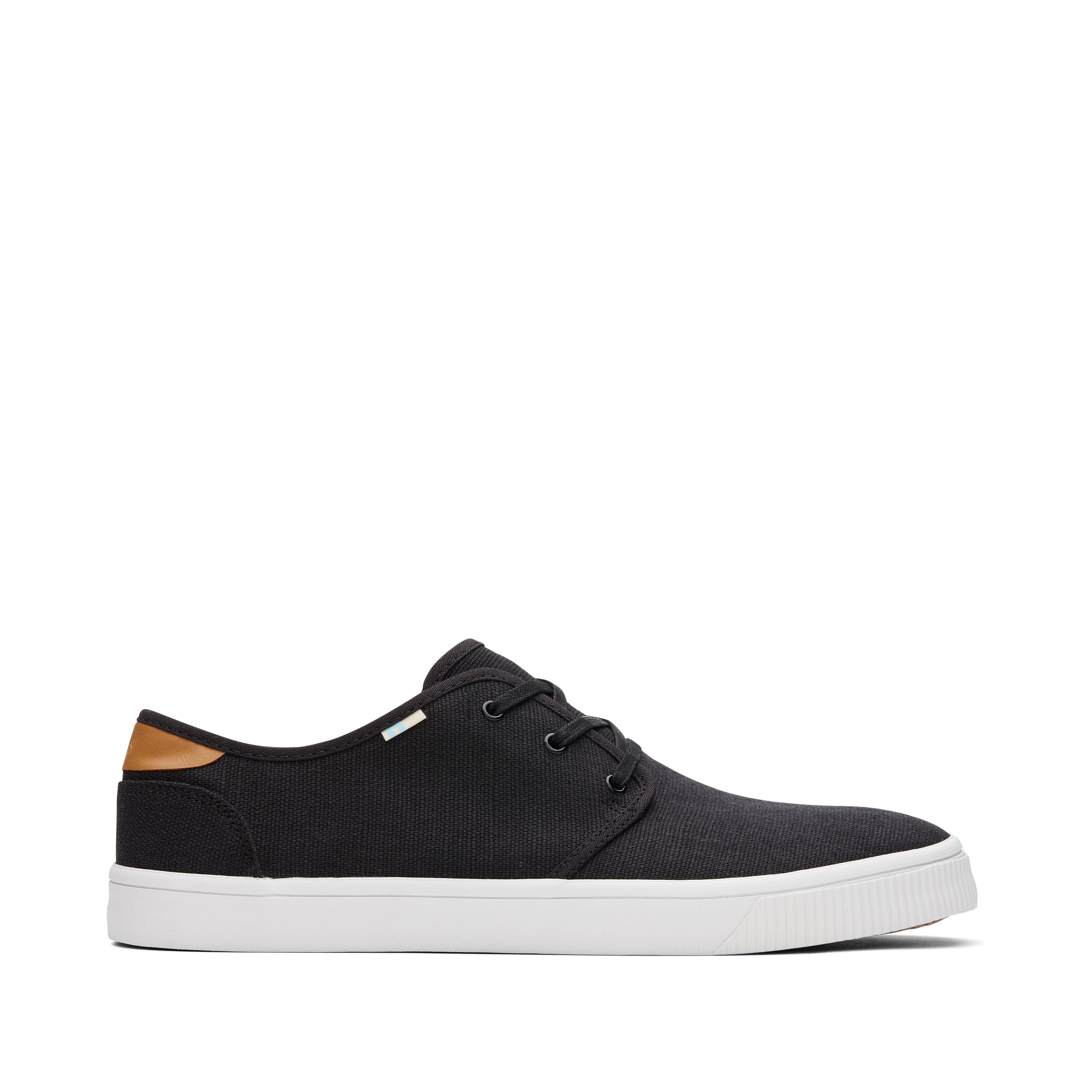 Carlo Black Heritage Canvas Lace-Up Sneaker Side View