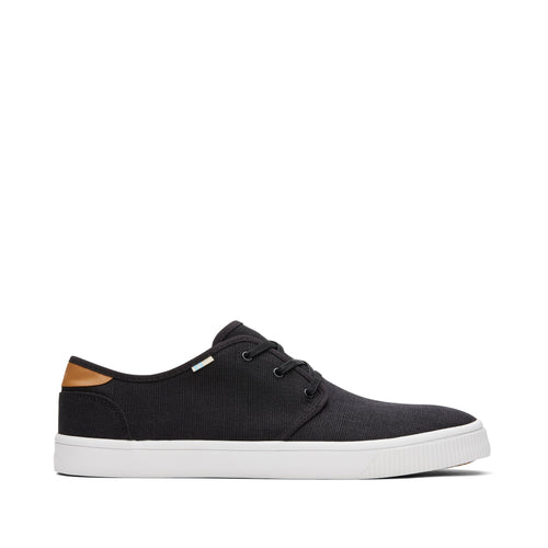 Carlo Black Heritage Canvas Lace-Up Sneaker Side View