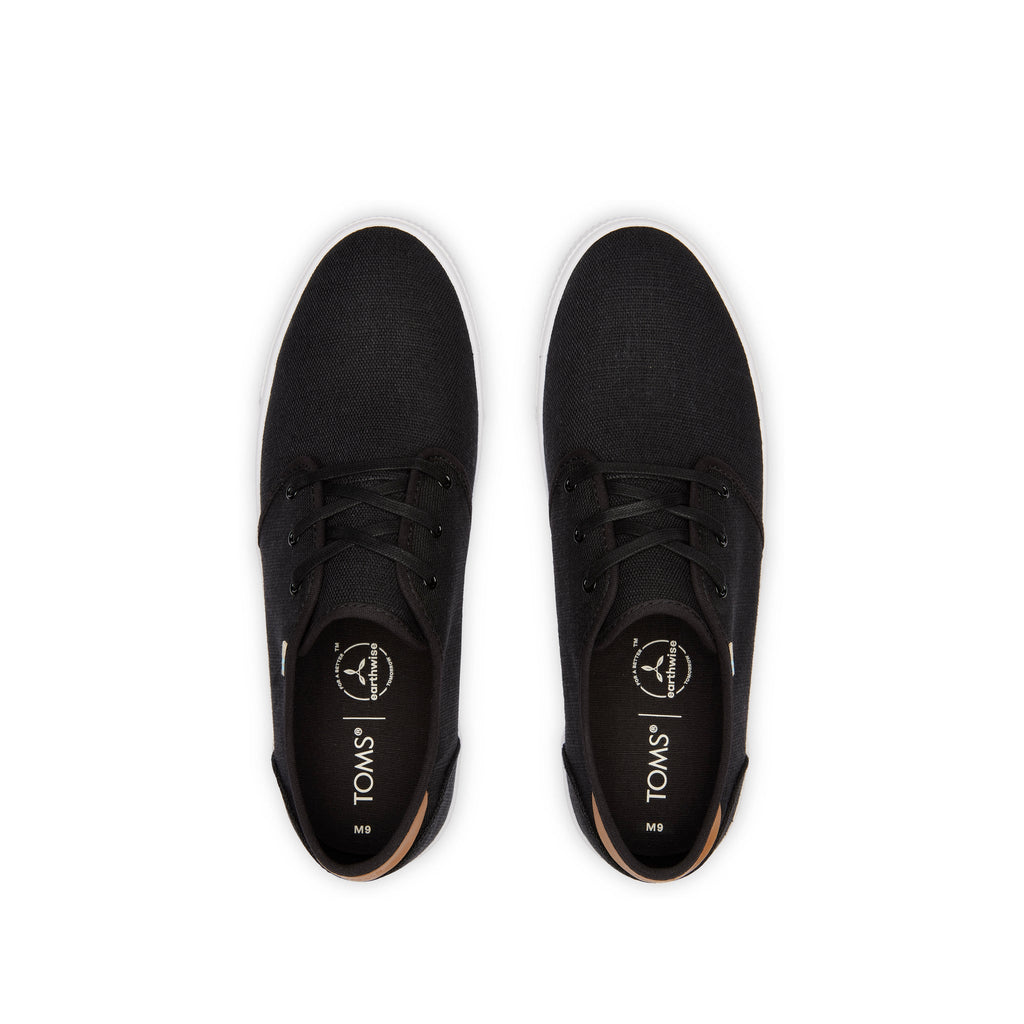 Carlo Black Heritage Canvas Lace-Up Sneaker Top View