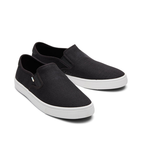 Baja Black Heritage Canvas Slip On Sneaker Front View