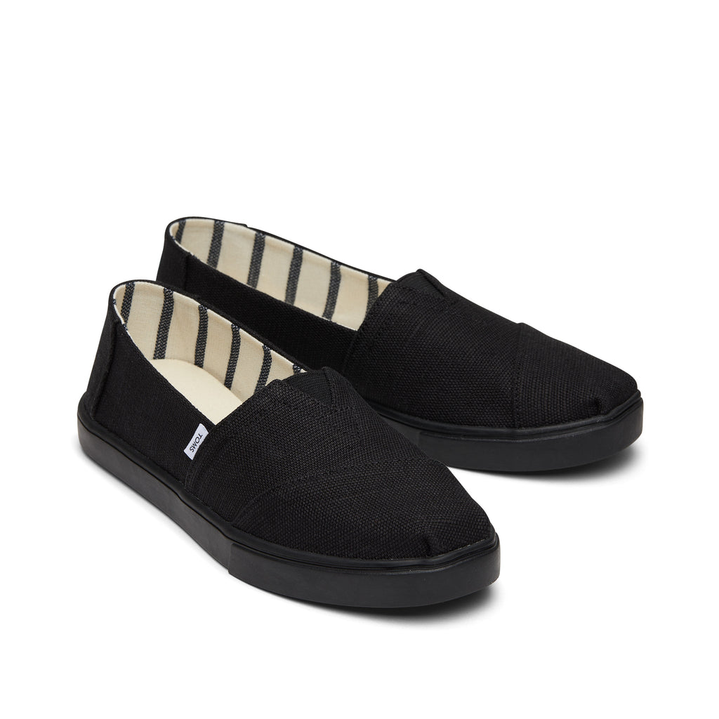 Alpargata Cupsole All Black Heritage Canvas Slip On Front View