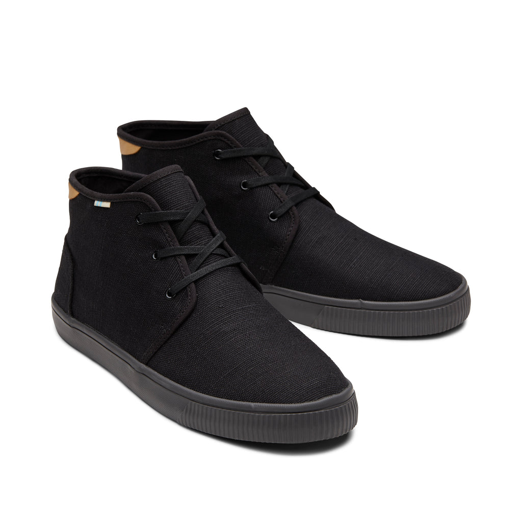 Carlo Mid All Black Heritage Canvas Lace-Up Sneaker Front View