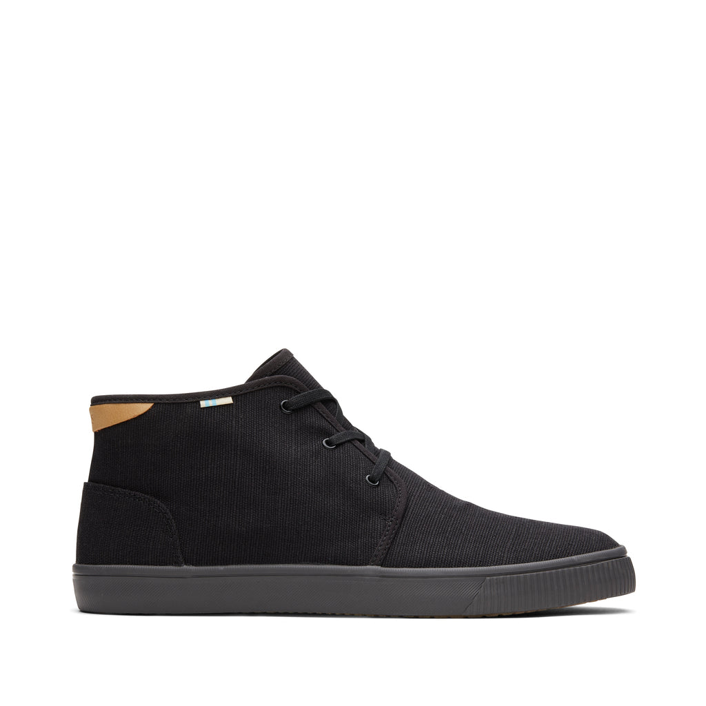 Carlo Mid All Black Heritage Canvas Lace-Up Sneaker Side View