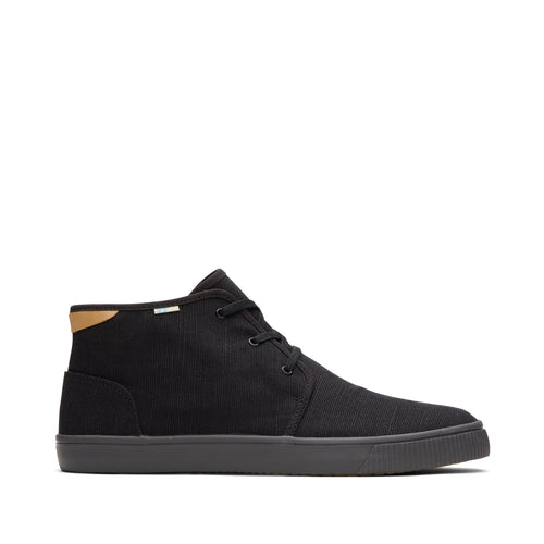 Carlo Mid All Black Heritage Canvas Lace-Up Sneaker Side View