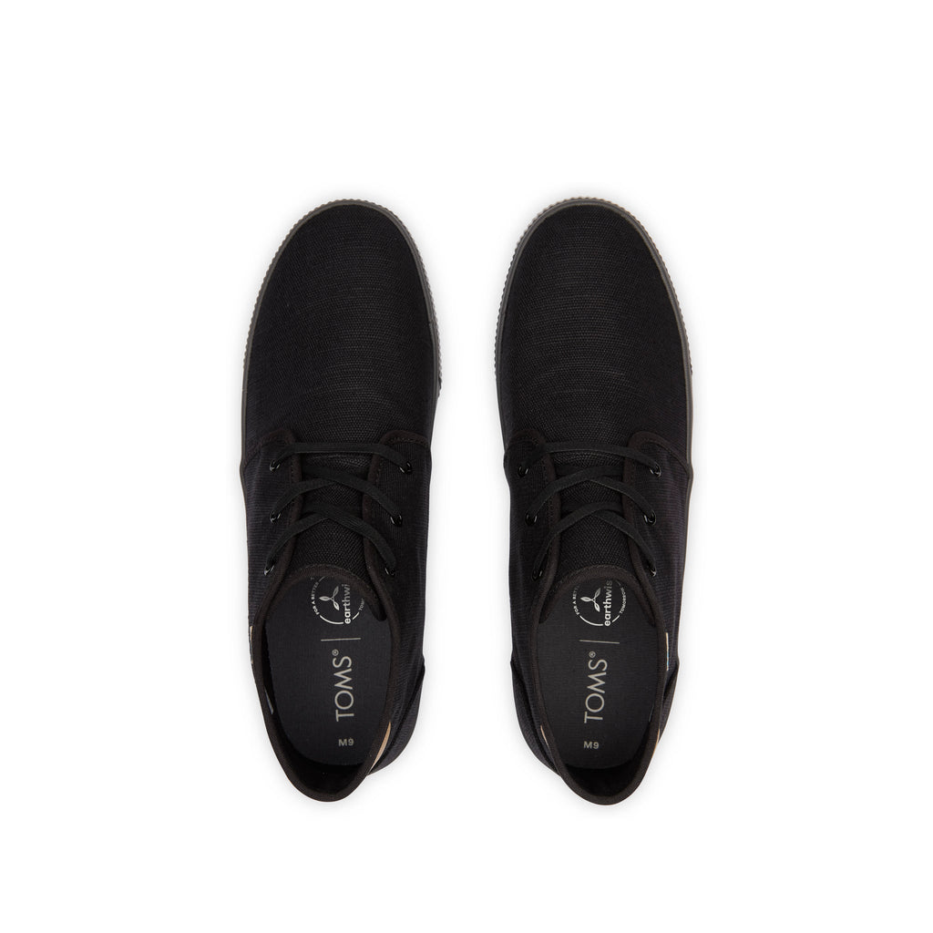Carlo Mid All Black Heritage Canvas Lace-Up Sneaker Top View