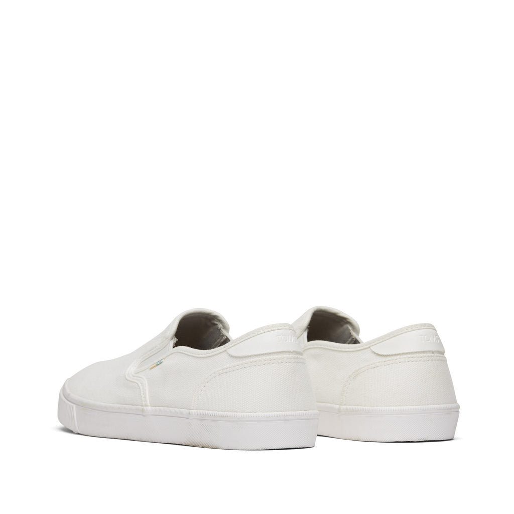 Baja White Canvas Slip On Sneaker Back View