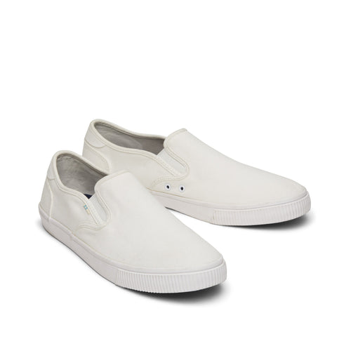 Baja White Canvas Slip On Sneaker Front View