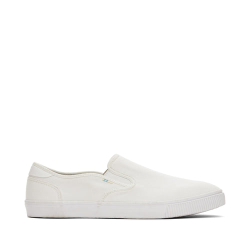 Baja White Canvas Slip On Sneaker Side View