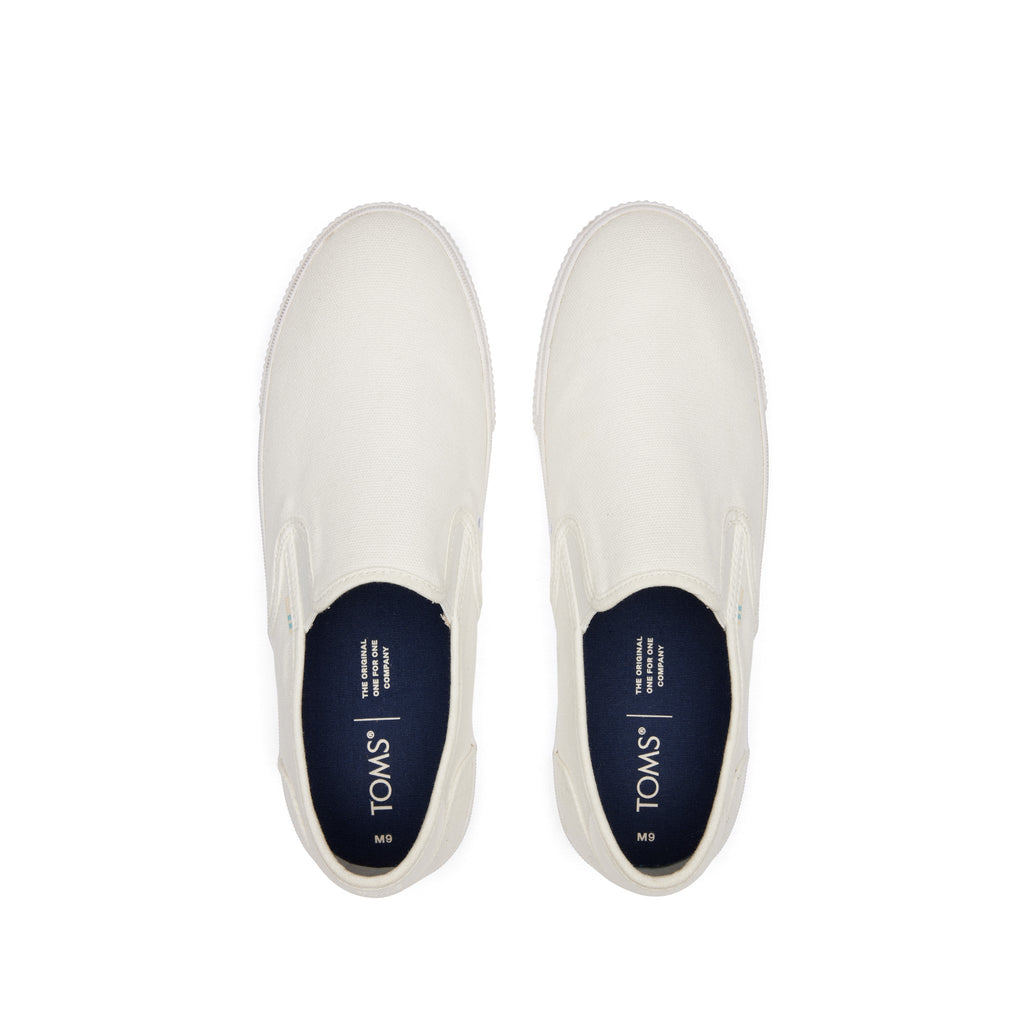 Baja White Canvas Slip On Sneaker Top View