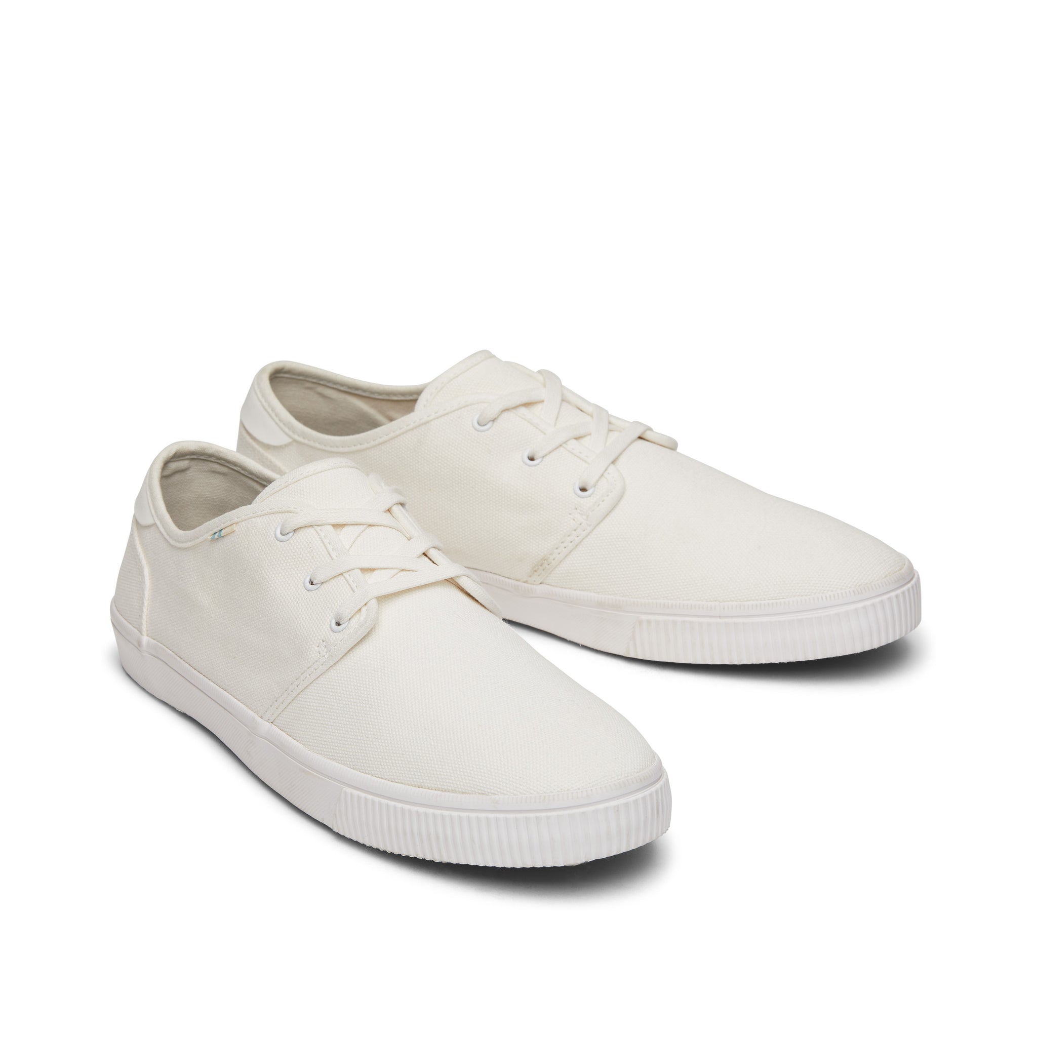 Carlo White Canvas Lace-Up Sneaker Front View