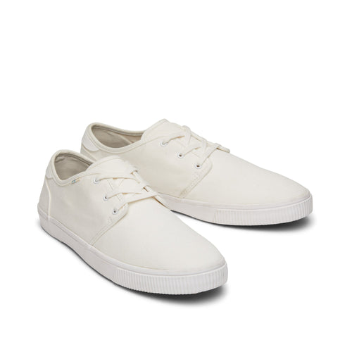 Carlo White Canvas Lace-Up Sneaker Front View
