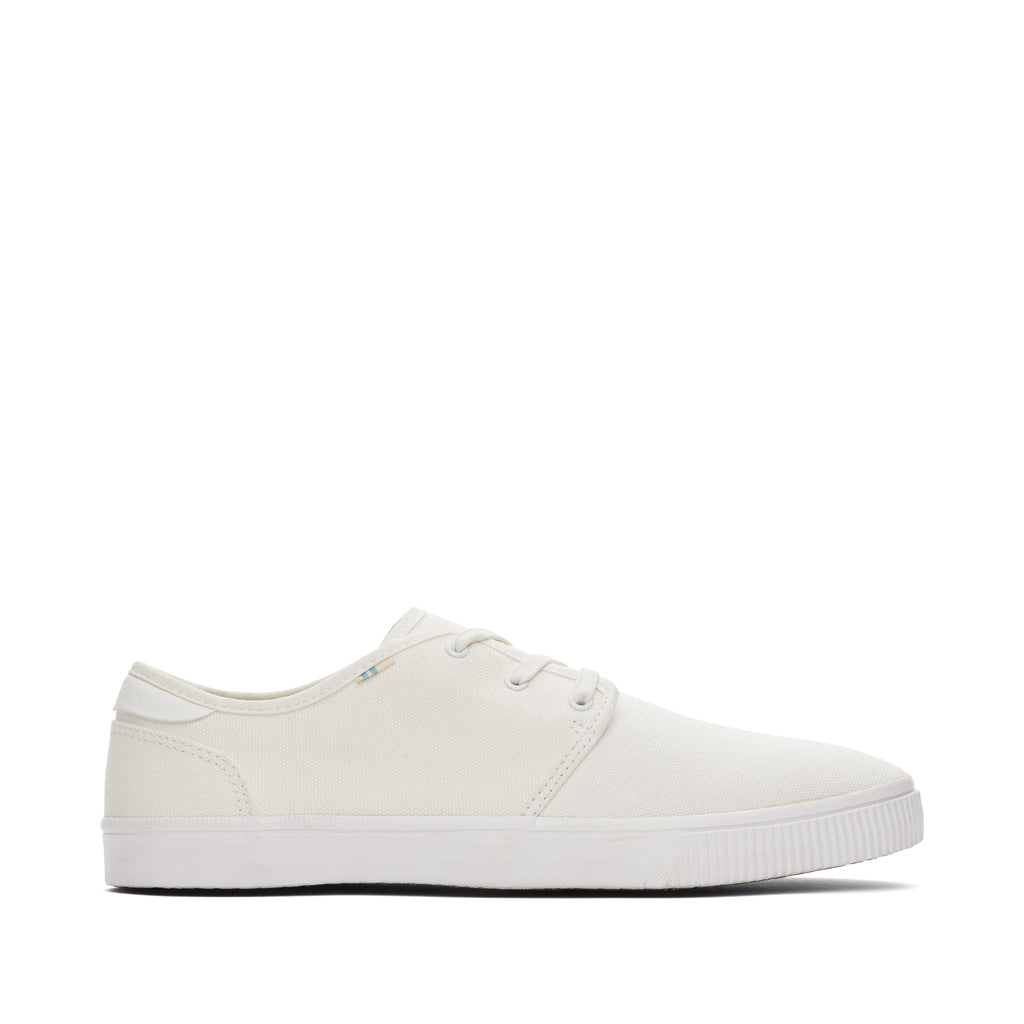 Carlo White Canvas Lace-Up Sneaker Side View