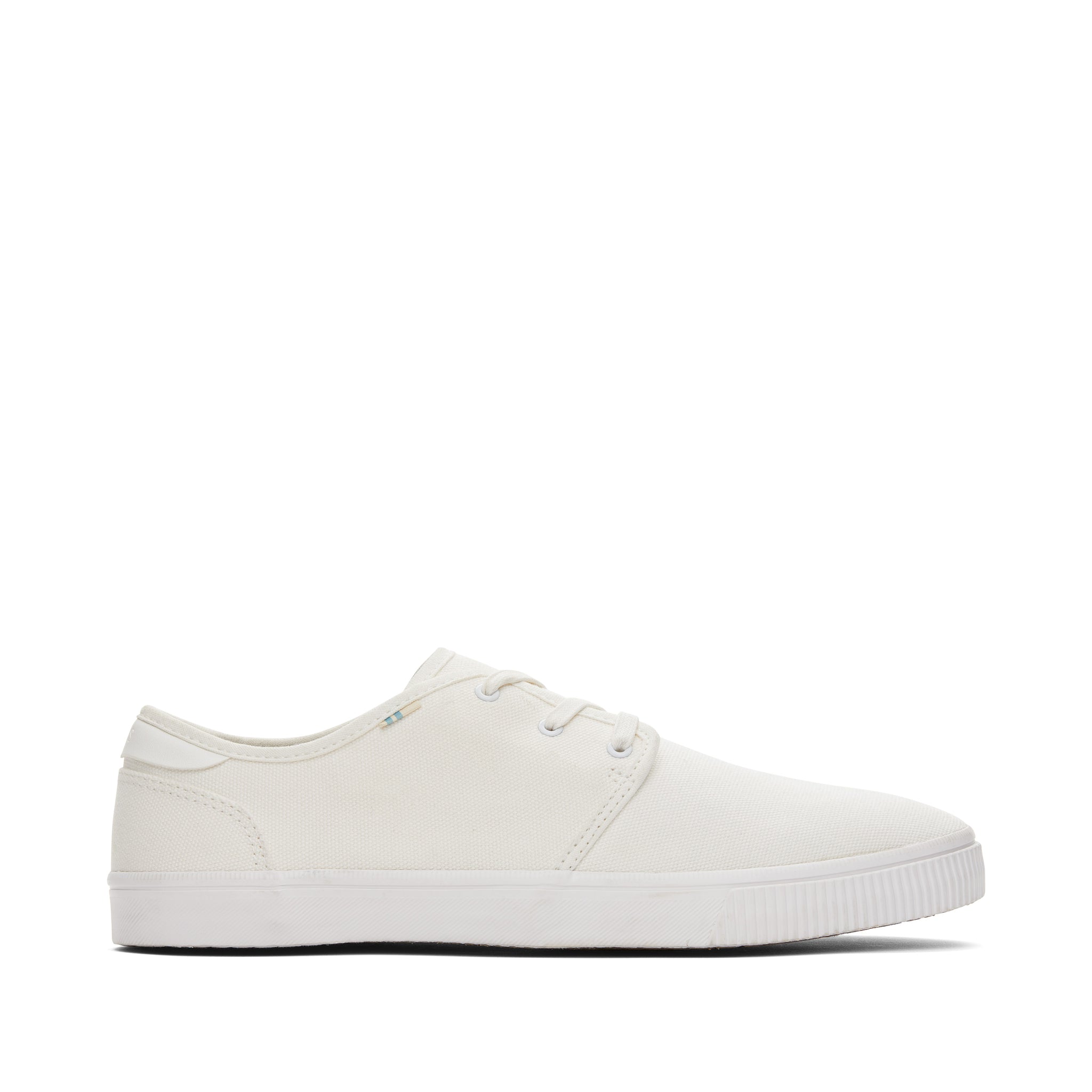 Carlo White Canvas Lace-Up Sneaker Side View