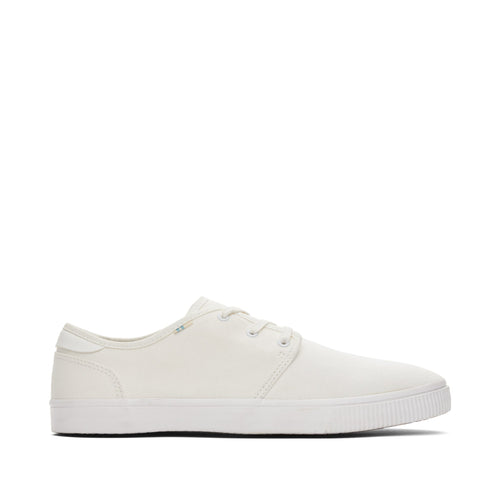 Carlo White Canvas Lace-Up Sneaker Side View