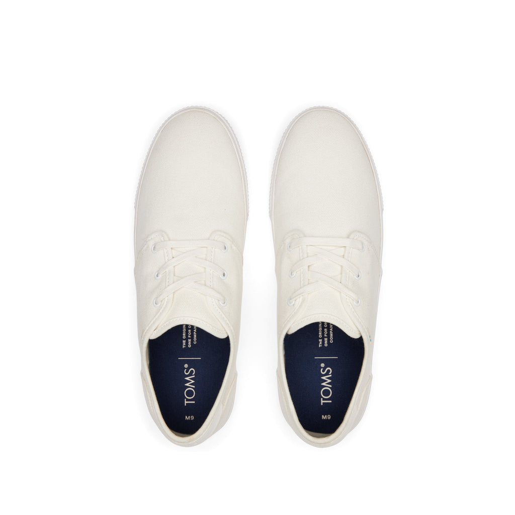 Carlo White Canvas Lace-Up Sneaker Top View