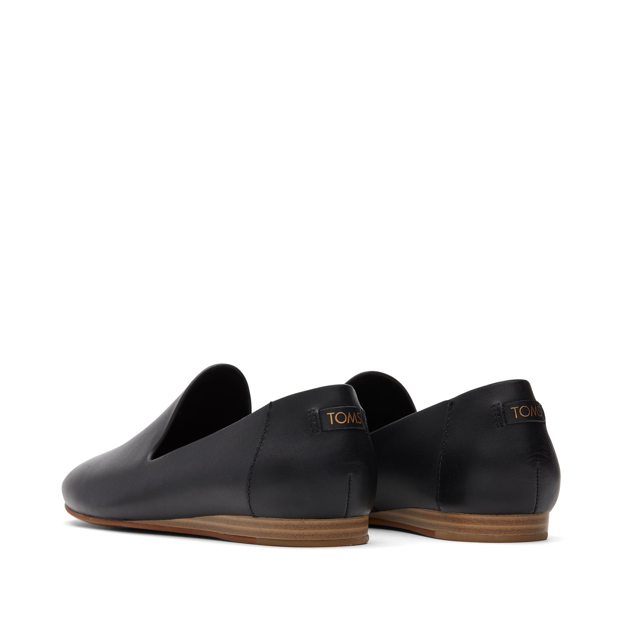 Darcy Black Leather Flat Back View