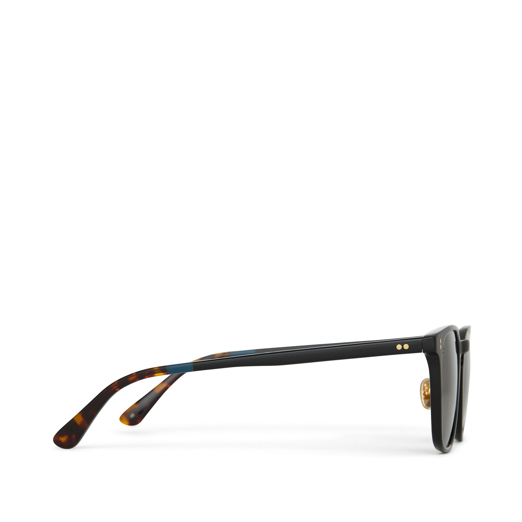 Emerson Black Handcrafted Sunglasses Side View