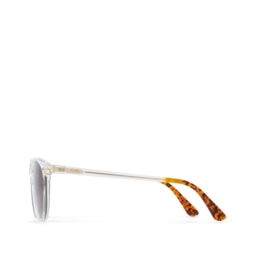 Bellini Handcrafted Sunglasses - Vintage Crystal-Brown Side View