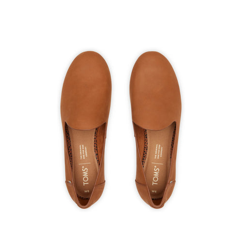 Darcy Tan Leather Flat Top View