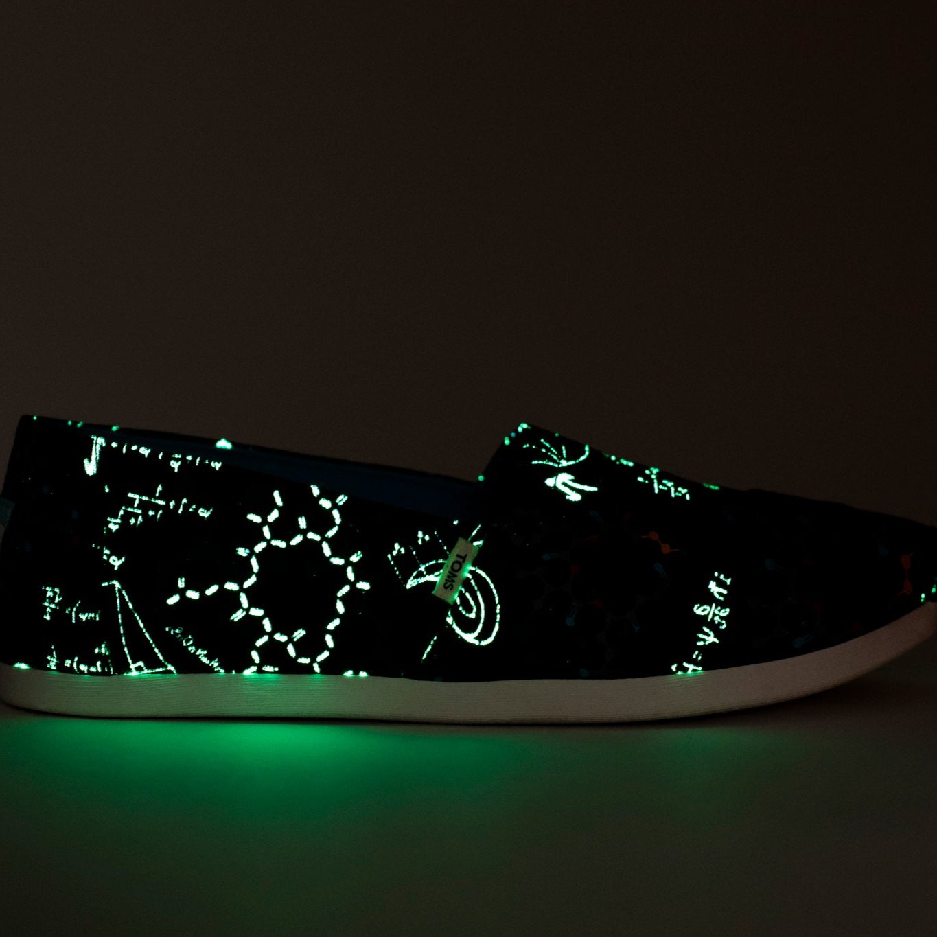 alpargata science print glow in the dark detail of the slip on shoe