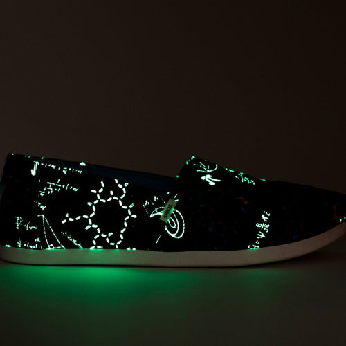 alpargata science print glow in the dark detail of the slip on shoe